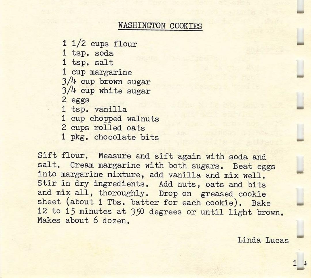 Scanned image of church recipe