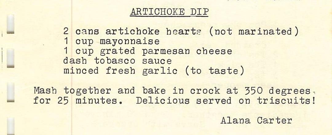 Scanned image of church recipe