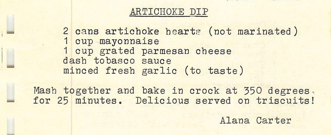 artichoke dip by alana carter