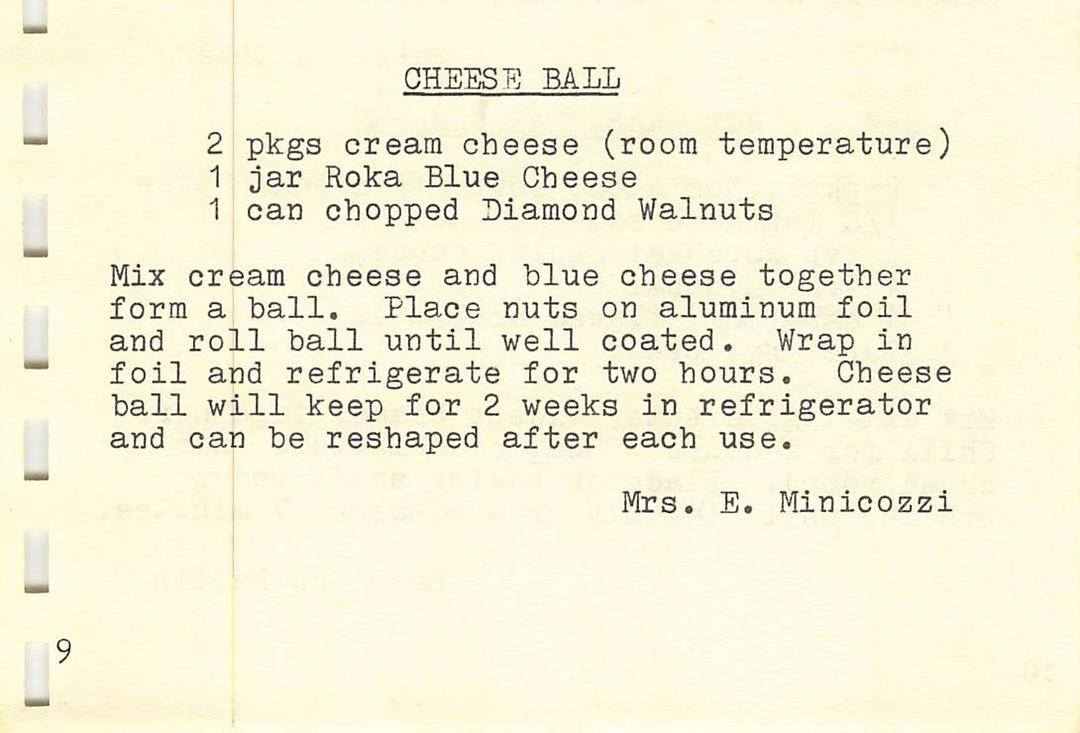 Scanned image of church recipe