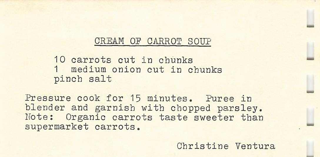 cream of carrot soup recipe