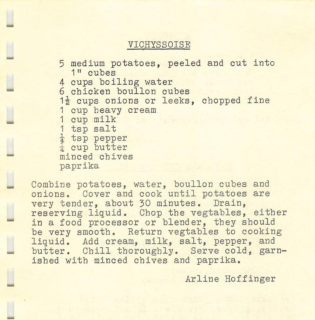 Scanned image of church recipe