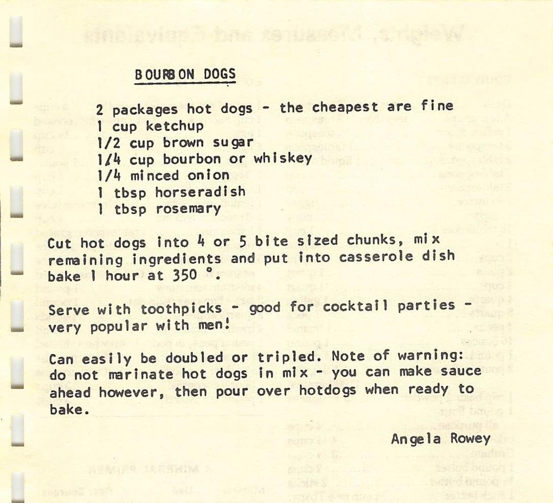 Scanned image of church recipe