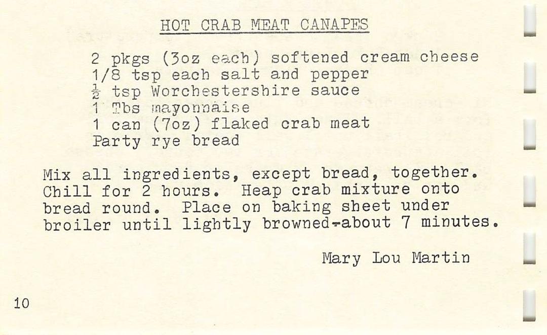 Scanned image of church recipe