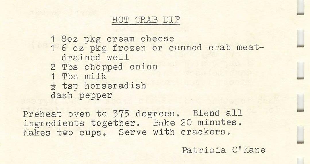 Scanned image of church recipe